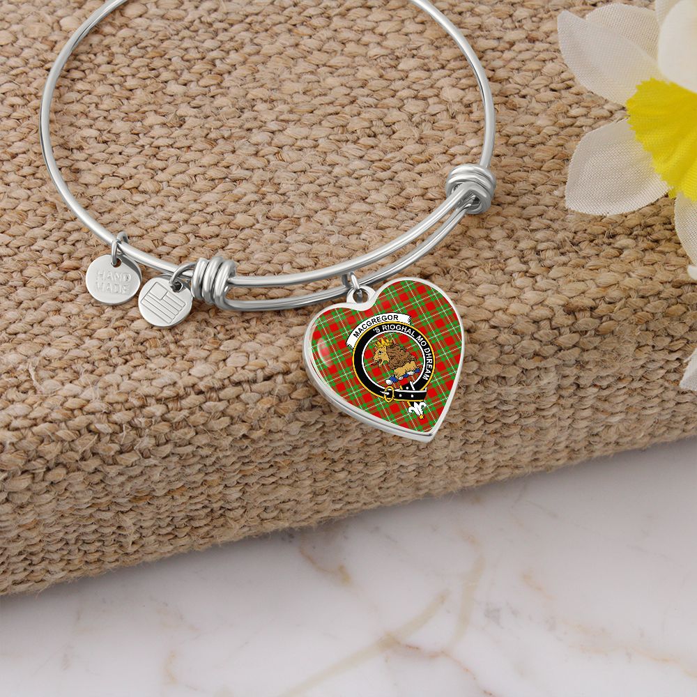 Scotstee Shop - Scotstee Shop Jewelry MacGregor Clan Scotland Tartan Plaid Charm Bracelet Bangle Heart Jewelry Gift For Women
