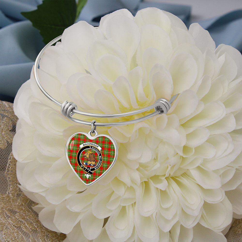 Scotstee Shop - Scotstee Shop Jewelry MacGregor Clan Scotland Tartan Plaid Charm Bracelet Bangle Heart Jewelry Gift For Women