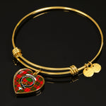 Scotstee Shop - Scotstee Shop Cairns Red Clan Scotland Tartan Plaid Charm Bracelet Bangle Heart Jewelry Gift For Women