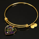 Scotstee Shop - Scotstee Shop Chalmers Clan Scotland Tartan Plaid Charm Bracelet Bangle Heart Jewelry Gift For Women