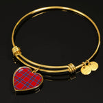 Scotstee Shop - Tartan Heart Bangle Bracelet District, Clan Scotland Tartan Plaid Charm Bracelet Bangle Heart Jewelry Gift For Women