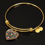 Scotstee Shop - Scotstee Shop Buchanan Ancient Clan Scotland Tartan Plaid Charm Bracelet Bangle Heart Jewelry Gift For Women