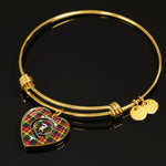 Scotstee Shop - Scotstee Shop Buchanan Modern Clan Scotland Tartan Plaid Charm Bracelet Bangle Heart Jewelry Gift For Women