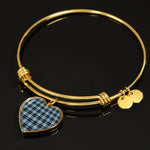 Scotstee Shop - Scotstee Shop Clark Ancient Clan Scotland Tartan Plaid Charm Bracelet Bangle Heart Jewelry Gift For Women
