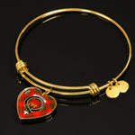 Scotstee Shop - Scotstee Shop Cameron Red Clan Scotland Tartan Plaid Charm Bracelet Bangle Heart Jewelry Gift For Women