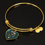 Scotstee Shop - Scotstee Shop Blackwatch Ancient Clan Scotland Tartan Plaid Charm Bracelet Bangle Heart Jewelry Gift For Women