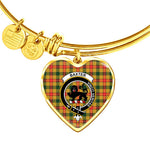 Scotstee Shop - Scotstee Shop Baxter Clan Scotland Tartan Plaid Charm Bracelet Bangle Heart Jewelry Gift For Women