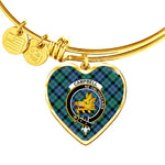 Scotstee Shop - Scotstee Shop Campbell Of Cawdor Ancient Clan Scotland Tartan Plaid Charm Bracelet Bangle Heart Jewelry Gift For Women