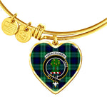 Scotstee Shop - Scotstee Shop Abercrombie Clan Scotland Tartan Plaid Charm Bracelet Bangle Heart Jewelry Gift For Women
