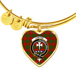 Scotstee Shop - Scotstee Shop Cheyne Clan Scotland Tartan Plaid Charm Bracelet Bangle Heart Jewelry Gift For Women