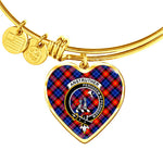 Scotstee Shop - Scotstee Shop Anstruther Clan Scotland Tartan Plaid Charm Bracelet Bangle Heart Jewelry Gift For Women
