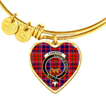 Scotstee Shop - Scotstee Shop Cameron Of Lochiel Modern Clan Scotland Tartan Plaid Charm Bracelet Bangle Heart Jewelry Gift For Women