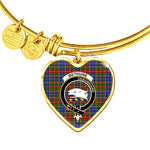 Scotstee Shop - Scotstee Shop Bethune Clan Scotland Tartan Plaid Charm Bracelet Bangle Heart Jewelry Gift For Women