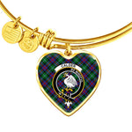 Scotstee Shop - Scotstee Shop Calder Clan Scotland Tartan Plaid Charm Bracelet Bangle Heart Jewelry Gift For Women