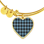 Scotstee Shop - Scotstee Shop Clark Ancient Clan Scotland Tartan Plaid Charm Bracelet Bangle Heart Jewelry Gift For Women