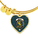 Scotstee Shop - Scotstee Shop Broun Clan Scotland Tartan Plaid Charm Bracelet Bangle Heart Jewelry Gift For Women