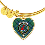 Scotstee Shop - Scotstee Shop Armstrong Ancient Clan Scotland Tartan Plaid Charm Bracelet Bangle Heart Jewelry Gift For Women
