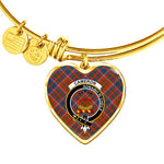Scotstee Shop - Scotstee Shop Cameron Of Lochiel Ancient Clan Scotland Tartan Plaid Charm Bracelet Bangle Heart Jewelry Gift For Women