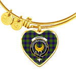 Scotstee Shop - Scotstee Shop Arnott Clan Scotland Tartan Plaid Charm Bracelet Bangle Heart Jewelry Gift For Women