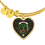 Scotstee Shop - Scotstee Shop Crosbie Clan Scotland Tartan Plaid Charm Bracelet Bangle Heart Jewelry Gift For Women