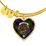 Scotstee Shop - Scotstee Shop Chalmers Clan Scotland Tartan Plaid Charm Bracelet Bangle Heart Jewelry Gift For Women