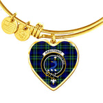 Scotstee Shop - Scotstee Shop Arbuthnot Clan Scotland Tartan Plaid Charm Bracelet Bangle Heart Jewelry Gift For Women