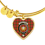 Scotstee Shop - Scotstee Shop Carruthers Clan Scotland Tartan Plaid Charm Bracelet Bangle Heart Jewelry Gift For Women