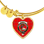 Scotstee Shop - Scotstee Shop Burnett Modern Clan Scotland Tartan Plaid Charm Bracelet Bangle Heart Jewelry Gift For Women