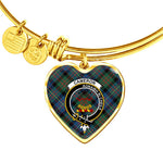 Scotstee Shop - Scotstee Shop Cameron Of Erracht Ancient Clan Scotland Tartan Plaid Charm Bracelet Bangle Heart Jewelry Gift For Women