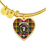 Scotstee Shop - Scotstee Shop Buchanan Modern Clan Scotland Tartan Plaid Charm Bracelet Bangle Heart Jewelry Gift For Women