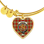 Scotstee Shop - Scotstee Shop Chattan Red Clan Scotland Tartan Plaid Charm Bracelet Bangle Heart Jewelry Gift For Women