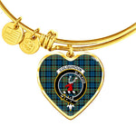 Scotstee Shop - Scotstee Shop Colquhoun Ancient Clan Scotland Tartan Plaid Charm Bracelet Bangle Heart Jewelry Gift For Women