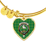 Scotstee Shop - Scotstee Shop Cranstoun Clan Scotland Tartan Plaid Charm Bracelet Bangle Heart Jewelry Gift For Women