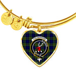 Scotstee Shop - Scotstee Shop Colquhoun Modern Clan Scotland Tartan Plaid Charm Bracelet Bangle Heart Jewelry Gift For Women