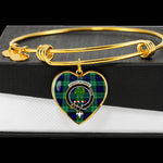 Scotstee Shop - Scotstee Shop Abercrombie Clan Scotland Tartan Plaid Charm Bracelet Bangle Heart Jewelry Gift For Women