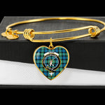 Scotstee Shop - Tartan Heart Bangle Bracelet Ancient, Clan Scotland Tartan Plaid Charm Bracelet Bangle Heart Jewelry Gift For Women