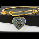 Scotstee Shop - Scotstee Shop Boswell Clan Scotland Tartan Plaid Charm Bracelet Bangle Heart Jewelry Gift For Women