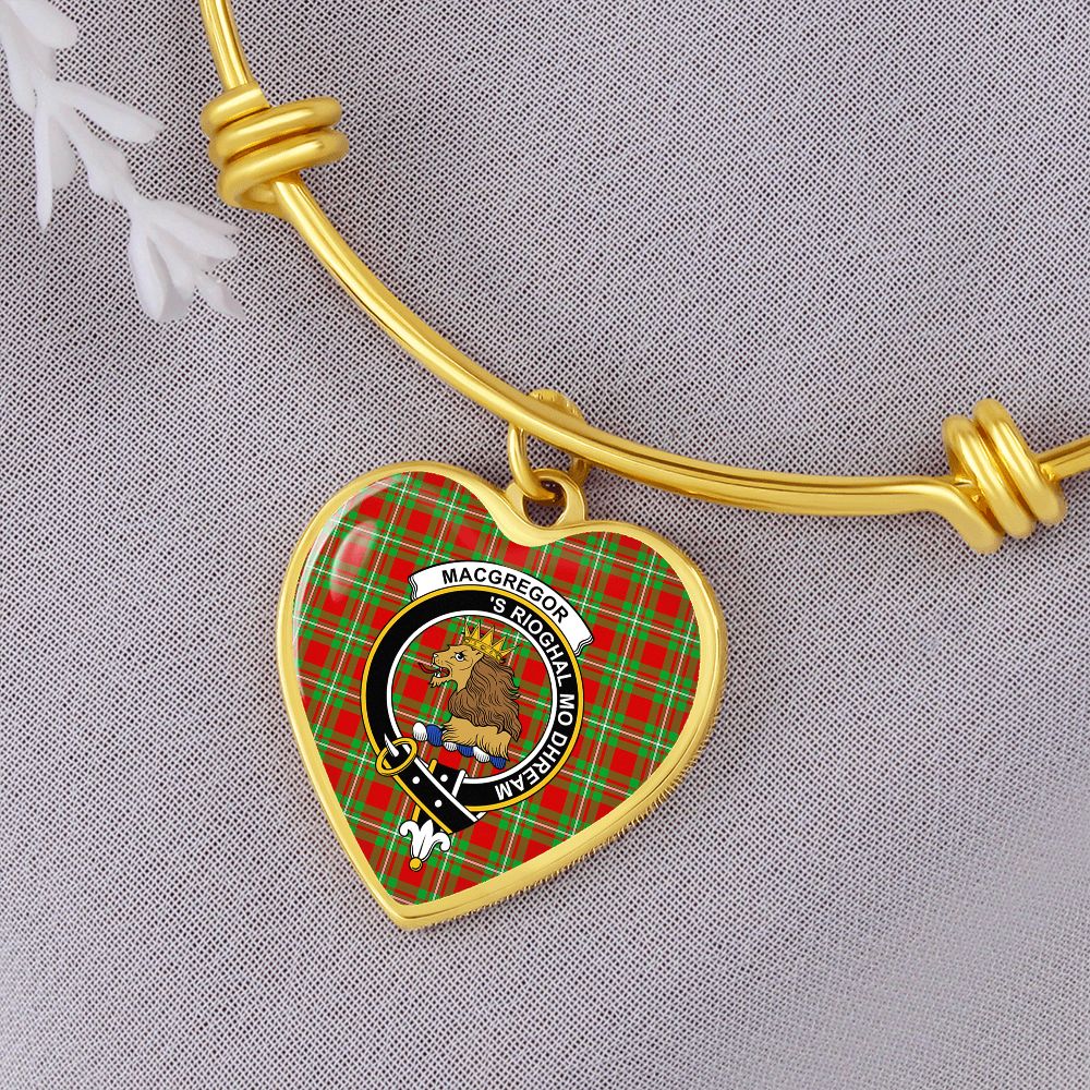 Scotstee Shop - Scotstee Shop Jewelry MacGregor Clan Scotland Tartan Plaid Charm Bracelet Bangle Heart Jewelry Gift For Women