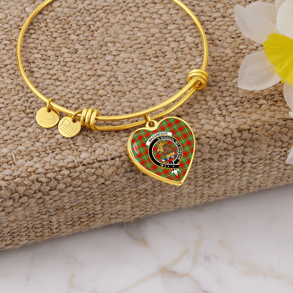 Scotstee Shop - Scotstee Shop Jewelry MacGregor Clan Scotland Tartan Plaid Charm Bracelet Bangle Heart Jewelry Gift For Women