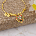 Scotstee Shop - Scotstee Shop Gibson Clan Scotland Tartan Plaid Charm Bracelet Bangle Heart Jewelry Gift For Women, Christmas Gift Jewelry