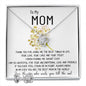 Mom Necklace Gift - To My Mom Necklace - Thank You For Giving Me The Best Things In Life Mother's Day Love Knot Necklace