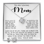 To My Loving Mom Gift for Mother Necklace Sentimental Mothers Day Thoughtful Present From Son Mother's Day Love Knot Necklace