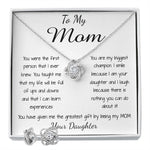 Mom Necklace - To Mom Necklace, Gorgeous Necklace for Mom from Daughter Mother's Day Love Knot Necklace
