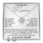 To My Beautiful Mom - I'm So Blessed That You Are My Mother - Love Your Son, Mother's Day Necklace Mother's Day Love Knot Necklace