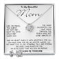 To My Beautiful Mom - I'm So Blessed That You Are My Mother - Love Your Son, Mother's Day Necklace Mother's Day Love Knot Necklace