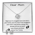 Mom Necklace, Mom To Be Necklace, Pregnancy Gift For Mom To Be, Mommy Present From Unborn Baby, Gift For Expecting Moms Mother's Day Love Knot Necklace