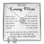 To My Loving Mom - Your Warmth Gve Me Comfort Mother's Day Gift Necklace Form Son Mother's Day Love Knot Necklace