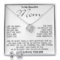 To My Beautiful Mom - I'm So Blessed That You Are My Mother - Love Your Son, Mother's Day Necklace Mother's Day Love Knot Necklace