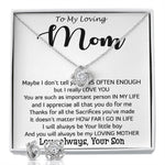 To My Loving Mom - Important Person In My Life Mother's Day Gift From Son Necklace Mother's Day Love Knot Necklace