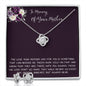 Daughter Necklace, Daughter loss of mom necklace gift, mother passing, loss of mother, sympathy In Memory Of Your Mother Necklace Mother's Day Love Knot Necklace